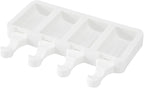 Pastry Tek 4 Cavities Popsicle Molds, 10 Cylinder Cakesicle Molds - Flexible, Freezable, White Silicone Cake Popsicle Molds, Easy Release, For Baking - Restaurantware