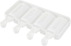 Pastry Tek 4 Cavities Popsicle Mold, 1 Cylinder Cakesicle Mold - Flexible, Freezable, White Silicone Cake Popsicle Mold, Easy Release, For Baking - Restaurantware