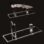 PAL 2000 KNIVES Acrylic Knife Display Stand Fixed Blade Knife Collection Display Stand Holder for Single Knife Rustic Cabin Home Decor (Clear Base) 3143