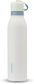 Owala FreeSip Twist Insulated Stainless Steel Water Bottle with Straw for Sports and Travel, BPA-Free, 24-oz, Green/White (Iced Breeze)