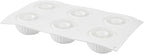 Pastry Tek 6 Cavities Donut Pans, 10 Ridge Design Donut Molds - Oven-Ready, Flexible, White Silicone Bagel Pans, Freezable, Easy Release - Restaurantware