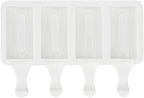 Pastry Tek 4 Cavities Popsicle Mold, 1 Cylinder Cakesicle Mold - Flexible, Freezable, White Silicone Cake Popsicle Mold, Easy Release, For Baking - Restaurantware