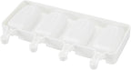 Pastry Tek 4 Cavities Popsicle Mold, 1 Round Cakesicle Mold - Flexible, Freezable, White Silicone Cake Popsicle Mold, Easy Release, For Baking - Restaurantware
