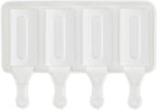 Pastry Tek 4 Cavities Popsicle Mold, 1 Cylinder Cakesicle Mold - Flexible, Freezable, White Silicone Cake Popsicle Mold, Easy Release, For Baking - Restaurantware