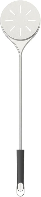 Witt Stainless Steel Pizza Turning Peel - 6.5" Diameter, Long Handle, Nonstick, Lightweight, Perforated Design, Essential for Pizza Oven Owners, Chefs, Cooks, Bakers