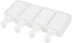 Pastry Tek 4 Cavities Popsicle Molds, 10 Rectangle Cakesicle Molds - Flexible, Freezable, White Silicone Cake Popsicle Molds, Easy Release, For Baking - Restaurantware