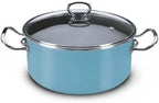 Vasconia Elegance 10-Piece Cookware Set for Most Stove Tops - Dishwasher, Grill & Oven Safe up to 480℉ (Enamel on Steel) Quick & Even Heat Distribution, Nonstick Interior, Stainless Handles (Teal)