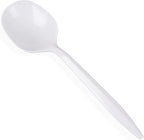 Pantry Value [400 Count] Lightweight White Plastic Spoons - Disposable Cutlery for Parties, Events, and Dinner (Formerly Comfy Package)