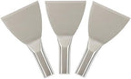3-Pack 4-Inch Stainless Steel Rolled Ice Cream Scrapers | Heavy Duty Blade for Ice Cream | Frozen Dessert Supplies