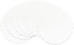 qiqee 8 Inch White Wave Cake Boards Round 15-Packs Circles Rounds Base Food-Grade Cardboard Wave Cake Plate（Thinner But Stronger）