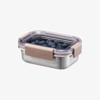 LocknLock Stainless Steel Food Storage Container - Airtight, Leak-proof, Stackable (310ml x 3) | Modular Design for Meal Prep, Lunch, Freezer & Dishwasher Safe