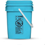 House Naturals 4 Gallon Square Food Grade Bucket Pail with Plastic Handles and Lid (Pack of 3) Made in USA containers (Aqua - Black lids)