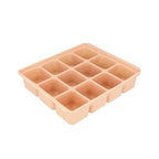 Baby Food Storage Silicone Cubes with Clip-On Lid Freezer Tray Baby Food Soups Purees Ice Easy and Safe Design Made in Korea(12 Sand Beige)