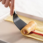 Short Spatula, Stylish Kitchen Tool, Flexible Non Stick Heat Resistant Nylon Turner Spatula, Wooden Short Handle, Cooking for Fish, Eggs, Pancakes