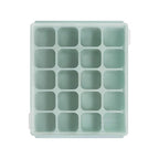 Baby Food Storage Silicone Cubes with Clip-On Lid Freezer Tray Baby Food Soups Purees Ice Easy and Safe Design Made in Korea (20, Ocean Blue)