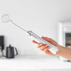 Rechargable Milk Frother, Handheld Drink Mixer with Whisk Attachment, 2025 upgraded, powerfull 3 speed motor, Type C charging with charge light, with extra egg mix head (Black with Stand)