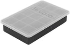 Tovolo Perfect Cube Silicone Ice Mold Freezer Tray with Lid of 1.25" Cubes for Whiskey, Bourbon, Spirits & Liquor, BPA-Free Silicone, Fade Resistant, Charcoal, Set of 2