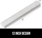 GORILLA GRIP Stainless Steel Magnetic Knife Holder for Wall, Multi-Purpose Magnet Bar for Knives, Tools, Art Supplies, Heavy Duty Strip Holds Up to 6 lbs, Kitchen Organizer, 12 Inch, Drilling Required