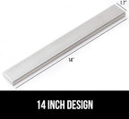 GORILLA GRIP Stainless Steel Magnetic Knife Holder for Wall, 14 Inch, Multi-Purpose Magnet Bar for Knives, Tools, Art Supplies, Heavy Duty Strip Holds Up to 6 lbs, Kitchen Organizer, Drilling Required