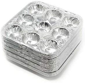 9-Cavity Mini Cupcake and Muffin Pans | Disposable Aluminium Baking Pans | Use for Baking Mini Muffin, Cupcake, Cake | For Weddings, Parties, Birthdays, Gatherings (100 Pack)