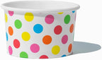 UNIQ 1000-Count 4 oz Polka Dot Paper Ice Cream Cups Rainbow | Dessert Bowls in Multiple Colors & Sizes Frozen Dessert Supplies