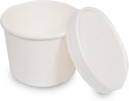[250 Sets White Paper Food Containers With Vented Lids, To Go Hot Soup Bowls, Disposable Ice Cream Cups (8oz)