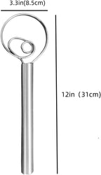 304Professional Danish Dough Whisk - Stainless Steel Bread Whisking Tool for Sourdough, Pizza Dough