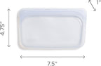 Stasher Premium Silicone Reusable Food Storage Snack Bag, Clear, Microwave, Sous Vide, Dishwasher, Oven and Freezer Safe, BPA Free, Leak-free, Eco-friendly, 12 Oz