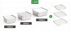 CuBE Low 3PCS Set Stainless Steel Food Storage Containers With Lids and 3 Net Kitchen Appliances Dishwasher Safe Premium South Korea