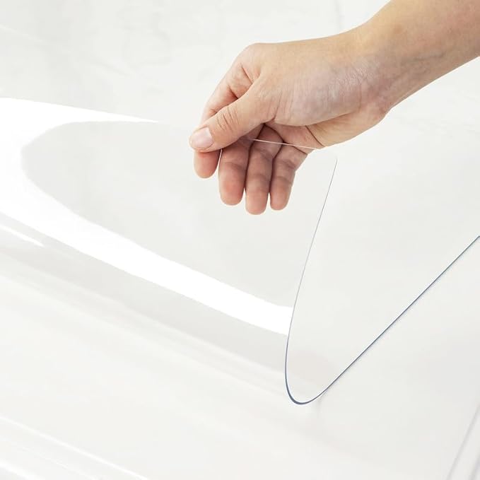 Warmstar Clear Table Cover Protector 20 x 60 Inch,1.5mm Thick Plastic Table Cover Rectangle,PVC Clear Table Protector,Desk Protector Mat for Kitchen, Dresser, Writing Desk，Dining Room Table