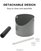 Espresso Knock Box, Large Capacity & Non-Slip Base Coffee Knock Box, Barista Tools, Espresso Machine Accessories (Black-Small)