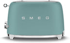 SMEG 2 Slice Toaster with 6 Presets and Defrost Function and Removable Crumb Tray (Jade)
