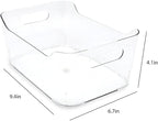 Isaac Jacobs 2-Pack Small Clear Storage Bins (9.4” x 6.7” x 4.1”) w/Handles, Plastic Box Set, Home, Office, Fridge, Freezer, Kitchen, Pantry Organization Container, BPA-Free/Food Safe (Small, 2-Pack)