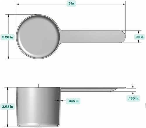 1/2 Cup (4 Oz. | 118.4 mL) Long Handle Scoop for Measuring Coffee, Pet Food, Grains, Protein, Spices and Other Dry Goods (Pack of 100)