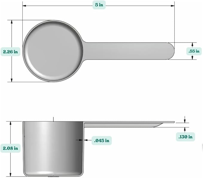 1/2 Cup (4 Oz. | 118.4 mL) Long Handle Scoop for Measuring Coffee, Pet Food, Grains, Protein, Spices and Other Dry Goods (Pack of 10)
