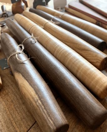 Handmade 20-Inch French Wooden Rolling Pin for Dough, Tapered Wood Roller, Perfect for Baking Pizza, Tortillas, Chapati, Crafted in Kentucky (Walnut) - Ideal Pastry and Tortilla Roller