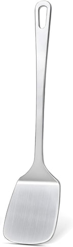 Stainless Steel Spatula, Metal Spatula Solid Turner, Heavy Duty Sturdy Spatulas for Kitchen Use, High Heat Resistant Cooking Utensils for Fish Eggs Pancakes, Dishwasher Safe, Easy to Clean, Silver