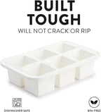 BLOXX Silicone Ice Cube Tray with Lid for Freezer | BPA Free Ice Cube Tray Mold Makes 2in Cubes | Stackable Ice Cube Molds is Dishwasher Safe | Easy release 6 Flexible Ice Cube Trays for Freezer