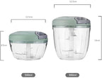 Food Chopper,Garlic Chopper with Container,Vegetable Kitchen Cutter,Pull String Hand Manual Food Processor Sharp Blades Mincer Shredder for Cutting Onions Chili Ginger Seasoning (Blue, 900ml)