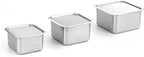 CuBE High 3PCS Set Stainless Steel Food Storage Containers With Lids and 3 Net Kitchen Appliances Dishwasher Safe Premium South Korea