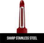 GORILLA GRIP Patented BPA-Free Sharp Stainless Steel Dual Swivel Vegetable Peeler, Soft Comfortable Handle, Smoothly Peel Apples, Potatoes, Carrots, Includes Blade Cover, Kitchen Tool Peelers, Red