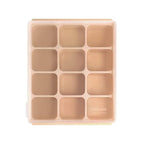 Baby Food Storage Silicone Cubes with Clip-On Lid Freezer Tray Baby Food Soups Purees Ice Safe Design Made in Korea (12cubes 1.5oz, Sand Beige Set OF2)