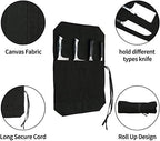 HERSENT Chef's Knife Roll Bag,Portable Travel Chef Knife Case Carrier Storage Bag with 4 Slots Best Gift for Pro Chef or Culinary Enthusiasts Men Women