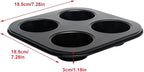Pilarmuture 4 Hole Muffin Pan Muffin Trays, Bakeware Tins & Trays Non-stick Cupcake Baking Pan Mini Muffin Cups Pudding Bakeware Cake Mold for Oven Baking Roasting