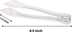 PARTY BARGAINS 8.5 Inches Plastic Serving Tongs, 6 Pack, Premium Quality & Heavy-Duty Clear Plastic Tongs for BBQ, Salads, Grilling, Buffets, & Kitchen