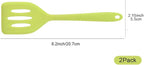 2Pack Small Silicone Turner High Heat Resistant Slotted Spatula for Fish, Eggs, Pancakes and More (8.2 IN, Orange)