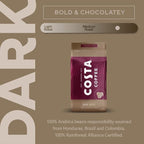 Costa Coffee Whole Bean Coffee, Signature Blend Dark Roast, 12oz each, Rainforest Alliance Certified