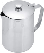 Stainless Steel Coffee Cup Mug Milk Frothing Pitcher Jug with Lid for Latte Coffee Art for Office Kitchen(2000mL)