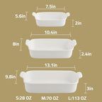 Sweejar Baking Pans Set, Ceramic 9x13 Baking Dish with Handle, Rectangular Casserole Dishes for Oven, Bakeware Sets of 3, Durable Lasagna Pan Deep for Kitchen, Banquet, Wedding Gift(Black)