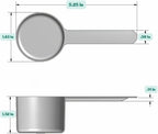 55 mL (55 CC | 1.86 Oz.) Long Handle Scoop for Measuring Coffee, Pet Food, Grains, Protein, Spices and Other Dry Goods (Pack of 1)